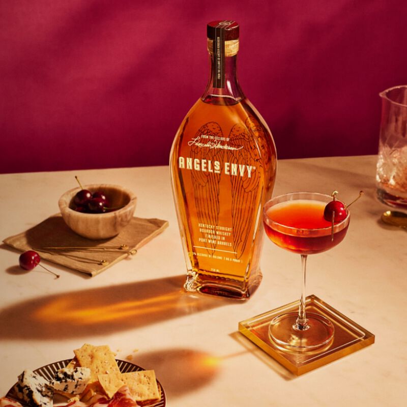 Angels Envy with a Manhattan cocktail