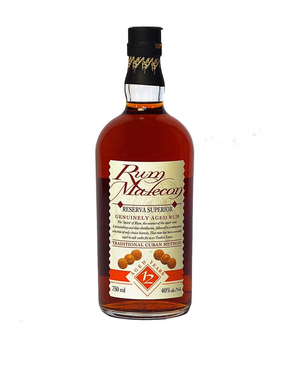 Rum Malecon Añejo 12 Años Reserva Superior con 2 bicchieri - Spirit I