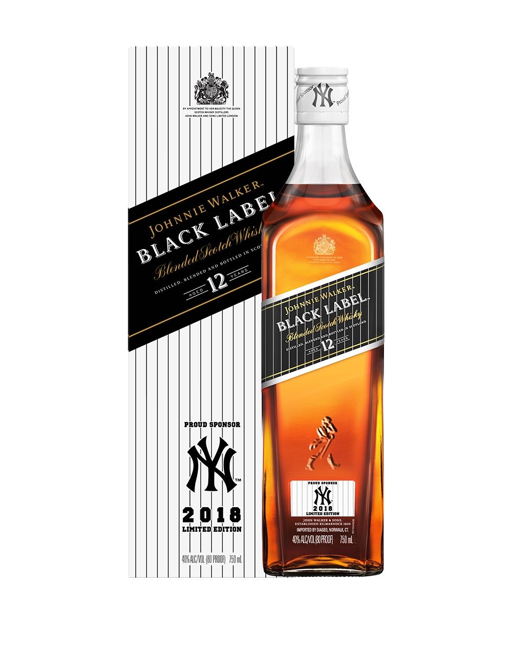 Limited 2018 Johnnie Yankees | ReserveBar Walker Label Design Black Edition -