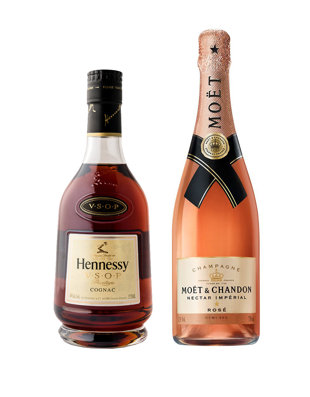 Hennessy V.S.O.P Privilège (375ml) and Moët & Chandon Nectar Impérial